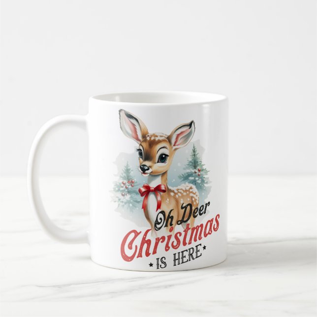 Caneca De Café O Natal do veado está aqui Mug (Esquerda)
