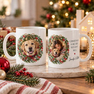 Caneca De Café O Natal é melhor com a foto do meu cachorro