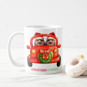 Caneca De Café O Natal está chegando - Hedgehogs -