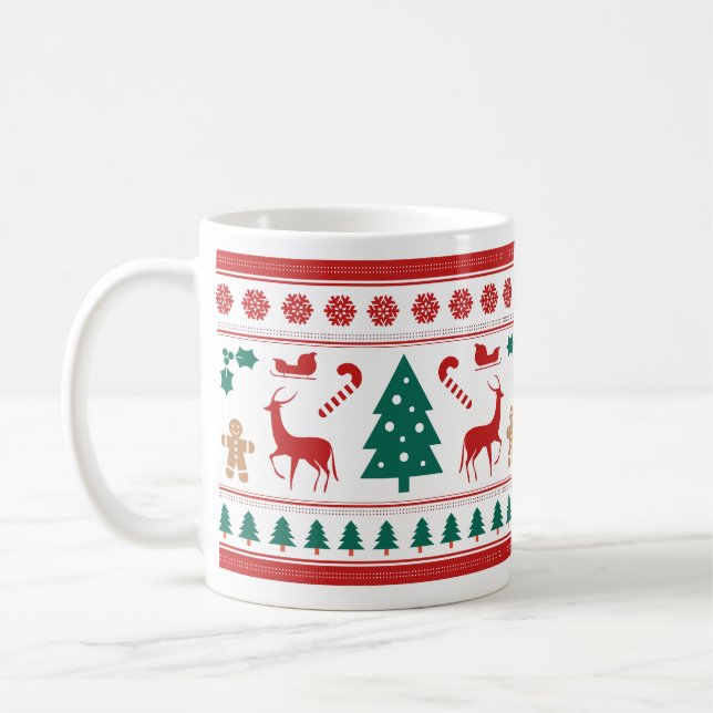 Caneca De Café O Natal Está Chegando, Natal, Árvore, Reindeer (Esquerda)