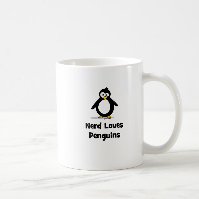 Caneca De Café O nerd ama pinguins (Direita)