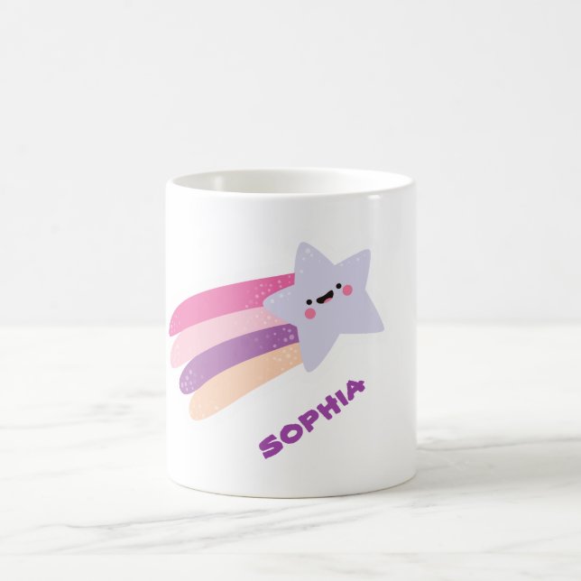 Caneca De Café o nome bonito personalizado do arco-íris da (Centro)