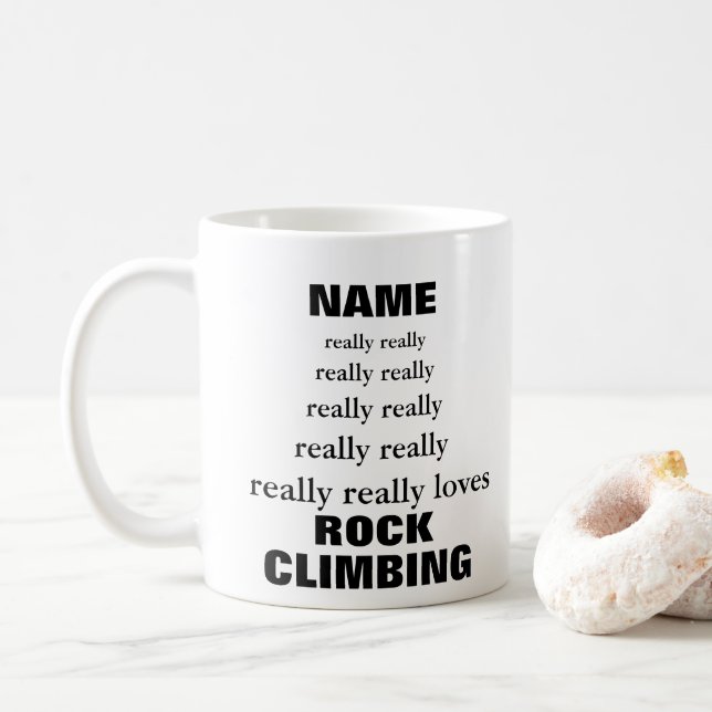 Caneca De Café O nome realmente ama o Assunto Rock Escaling (Com Donut)