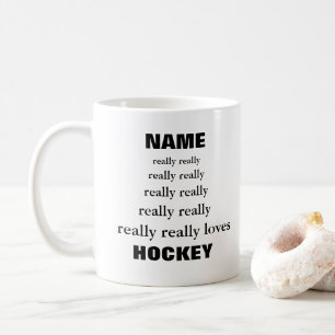Caneca De Café O nome realmente ama o Sujeito Hockey
