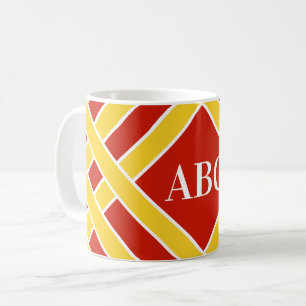 Caneca De Café O ouro/bandas vermelhas/brancas, listras,