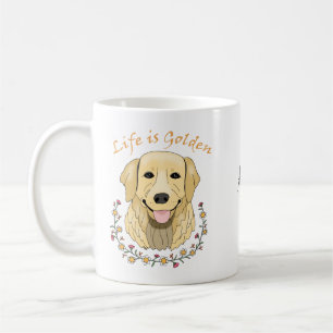 Caneca De Café O Ouro de nome personalizado Retriever Dog Life é