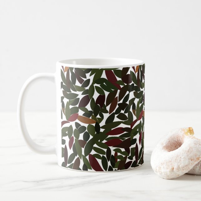 Caneca De Café O outono deixa a natureza (Com Donut)