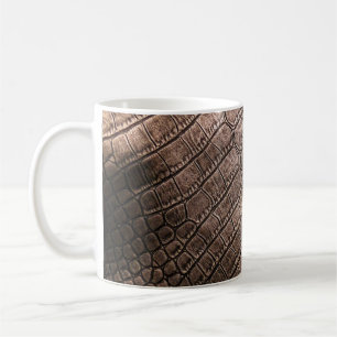 Caneca De Café O padrão de couro elegante se fecha.