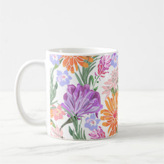 Caneca De Café O padrão floral de arte sem costura. Glória da man