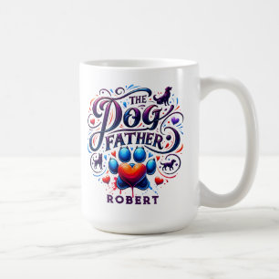 Caneca De Café O Pai Cachorro Tipografia Retro
