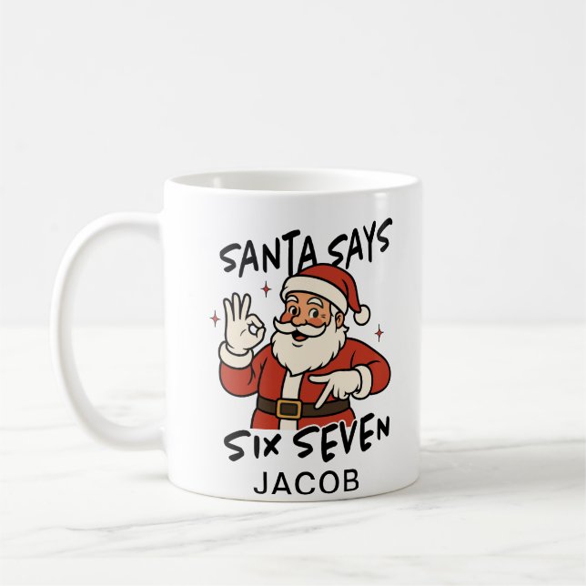 Caneca De Café O Papai Noel Diz Seis Sete Adolescentes de Natal (Esquerda)