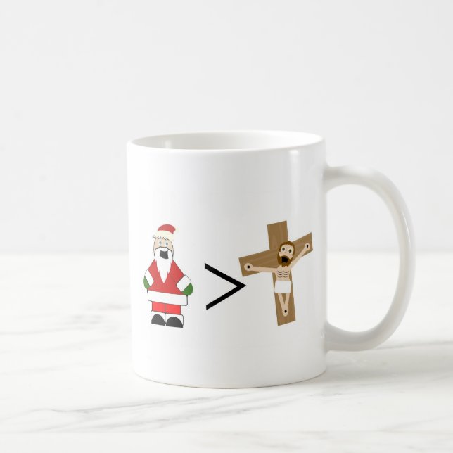 Caneca De Café O papai noel é maior do que Jesus (Direita)