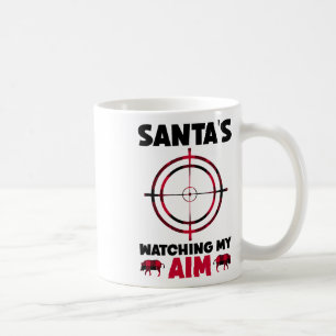 Caneca De Café O Papai Noel Está Observando Minha Mira - Caça ao