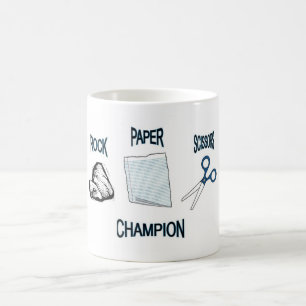 Caneca De Café O papel da rocha Scissor o campeão