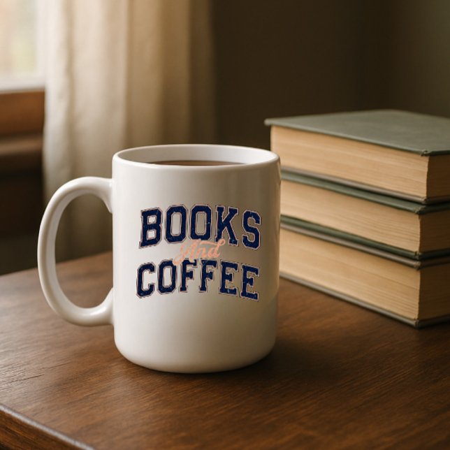 Caneca De Café O Par Perfeito: Livros e Café Romance Clássico  (Books and coffee mug)