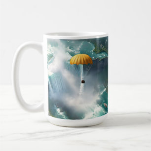 Caneca De Café O Paraquedismo Sobre Niágara Cai Numa Cesta,