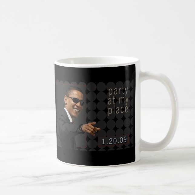 Caneca De Café O partido da inauguração de Obama convida (Direita)