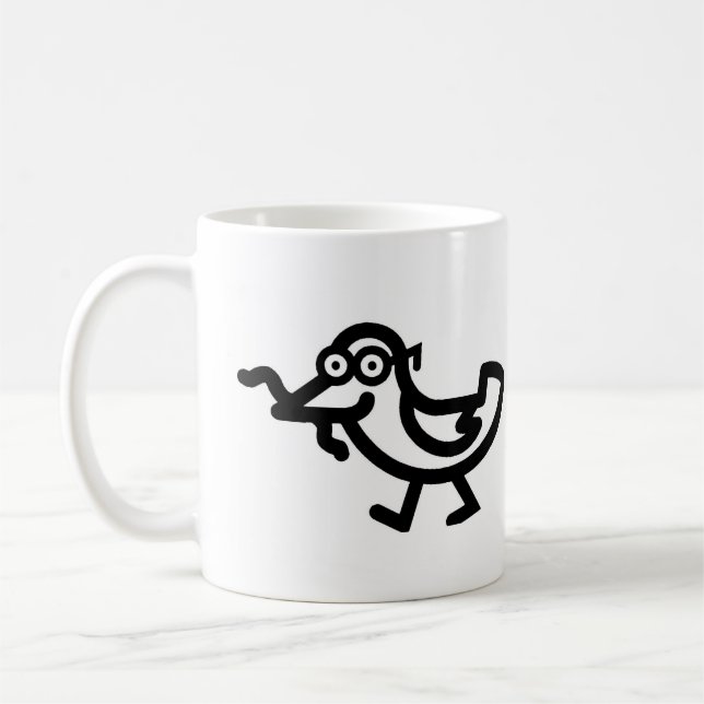 Caneca De Café O passarinho matutino pega a minhoca (Esquerda)