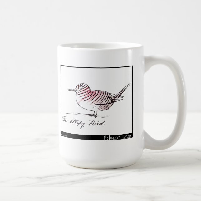 Caneca De Café O pássaro Stripy de Edward Lear (Direita)