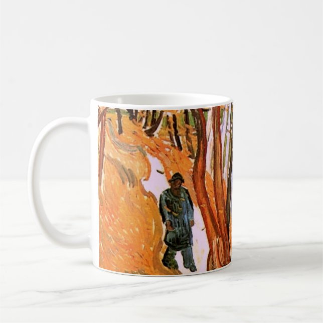 Caneca De Café O Passeio: Folhas Caídas de Vincent van Gogh (Esquerda)