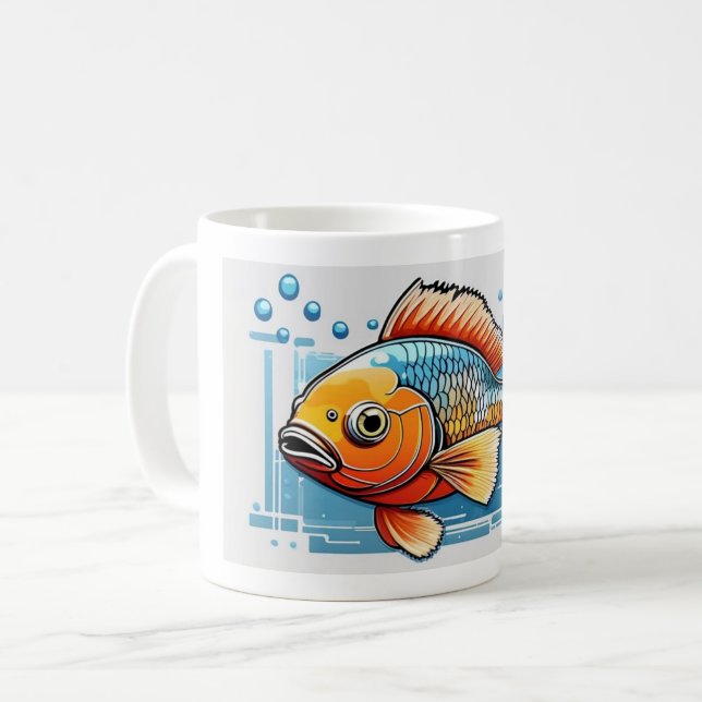 Caneca De Café O peixe ouro grande (Frente Esquerda)
