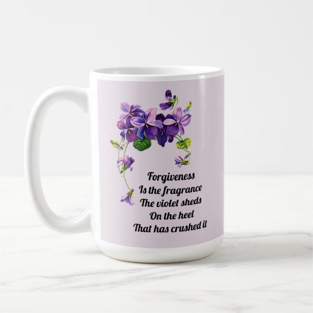 Caneca De Café O perdão é a fragrância das folhas violetas (Esquerda)