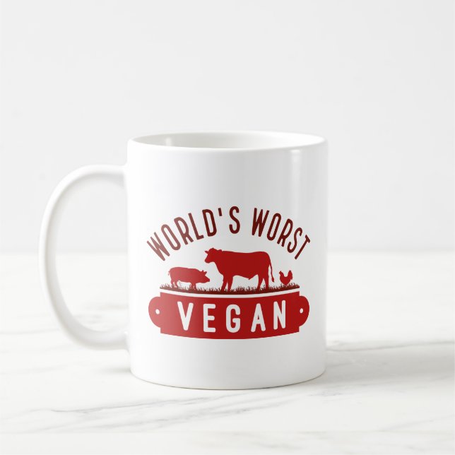 Caneca De Café O pior Vegan do mundo (Esquerda)
