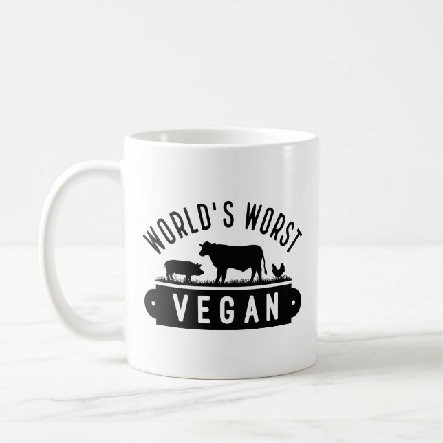 Caneca De Café O pior Vegan do mundo (Esquerda)