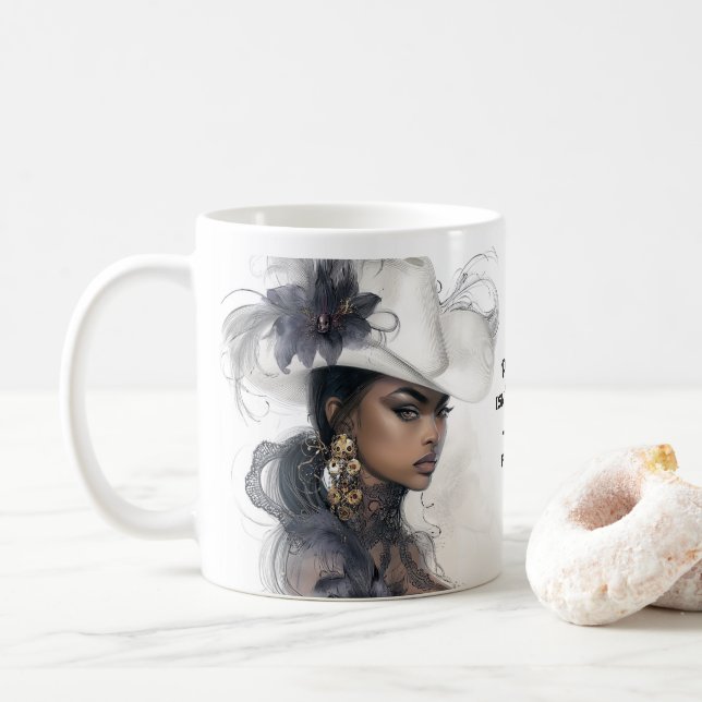 Caneca De Café O poder não está alto — está posicionado (Com Donut)