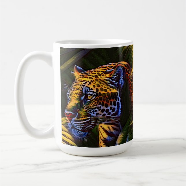 Caneca De Café O Poderoso Jaguar Um Predador Da Selva (Esquerda)