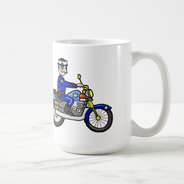 Caneca De Café O Policial De Motocicleta Caucasiano Personaliza-O (Direita)