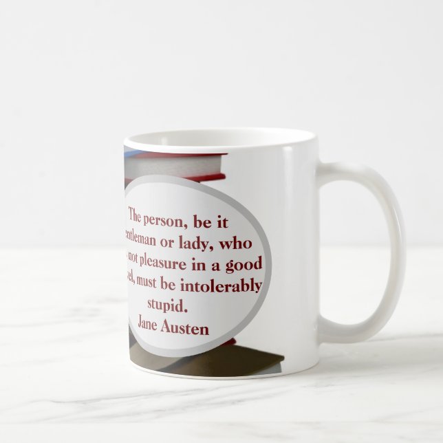 Caneca De Café O prazer de Jane Austen com o romance (Direita)