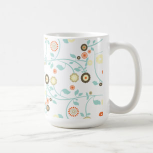 Caneca De Café O primavera floresce o teste padrão floral chique