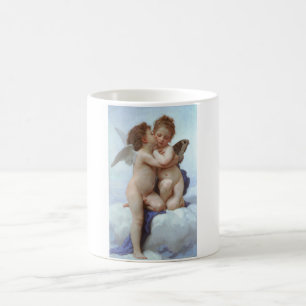 Caneca De Café O primeiro beijo, amor e psyche, Bouguereau