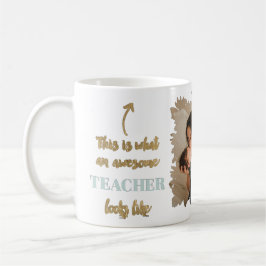 Caneca De Café O professor engraçado cita ouro floral com foto