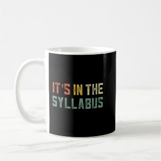 Caneca De Café O Professor Retro Tenure no Syllabus College