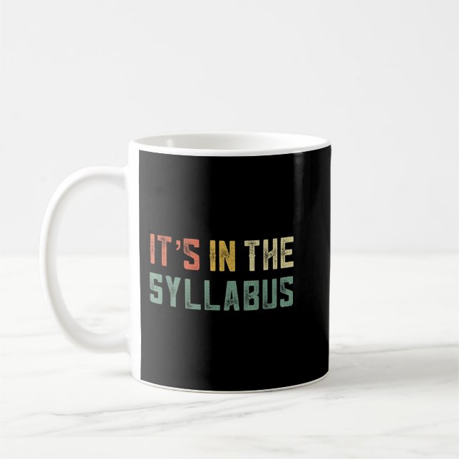 Caneca De Café O Professor Retro Tenure no Syllabus College (Esquerda)