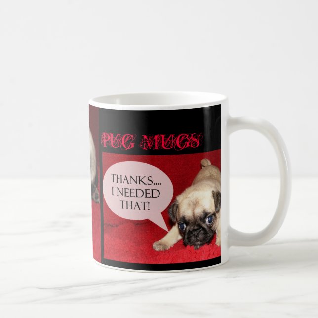 Caneca De Café O PUG AGRIDE Caffinated (Direita)