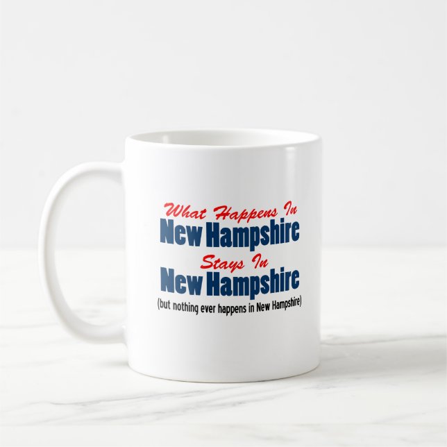 Caneca De Café O Que Acontece Em New Hampshire Stays New Hampshir (Esquerda)