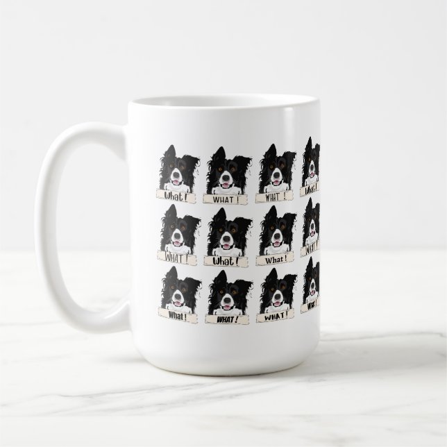 Caneca De Café O quê? Border Collie (Esquerda)
