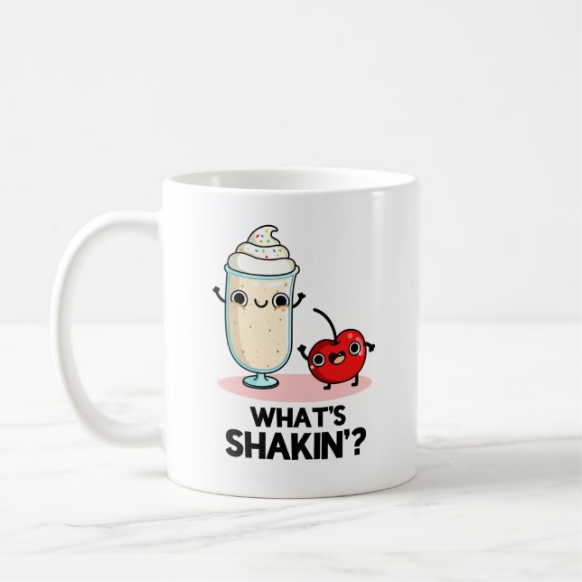 Caneca De Café O que é Shakin Funny Cherry Milkshake Pun (Esquerda)