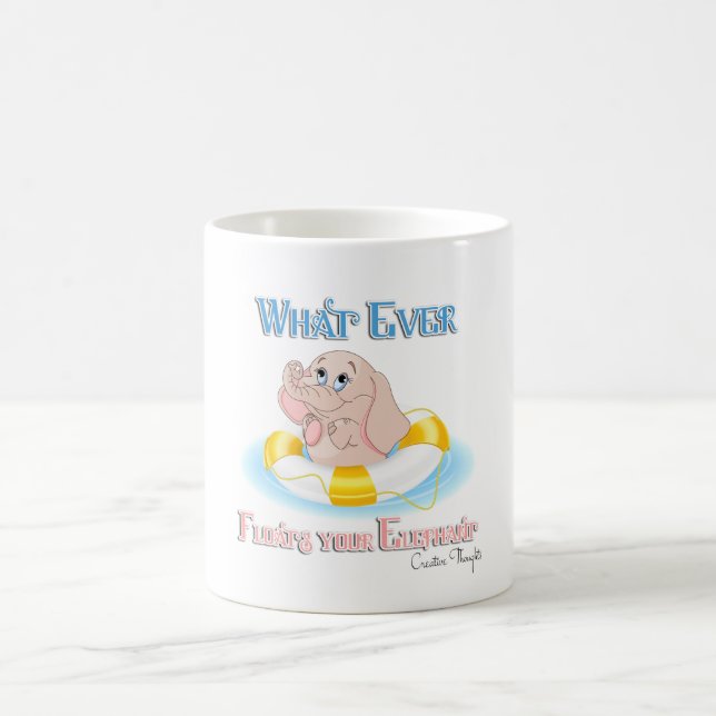 Caneca De Café O que flutuar no seu elefante 4 (Centro)