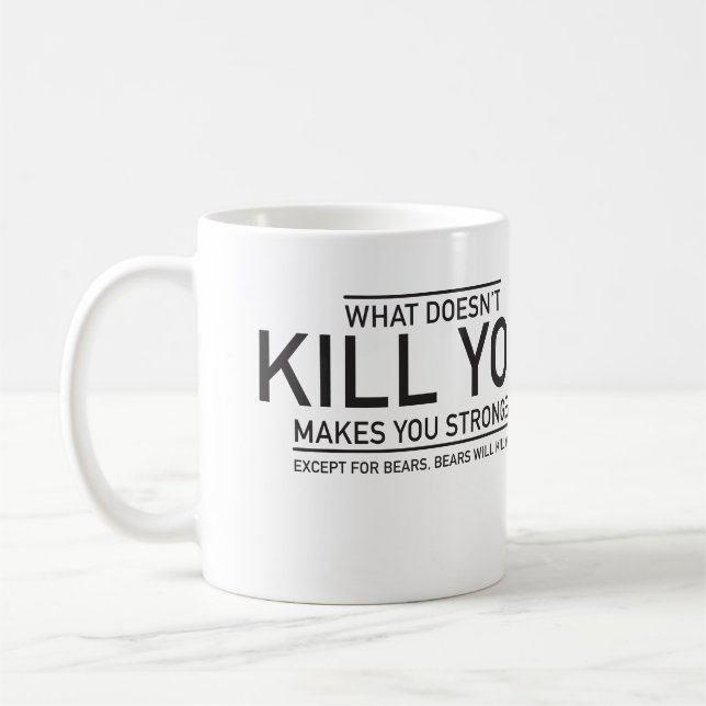 Caneca De Café O que não o mata, fá-lo mais forte (Esquerda)