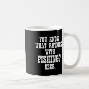 Caneca De Café O Que Rima Pescar Cerveja Engraçado Bebendo Anglês
