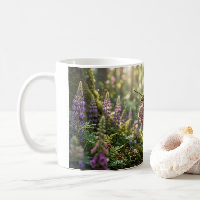 Caneca De Café O Rato Pega Uma Carona (Com Donut)