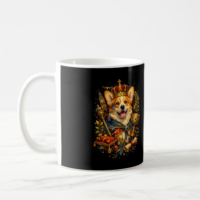 Caneca De Café O Rei Corgi (Esquerda)
