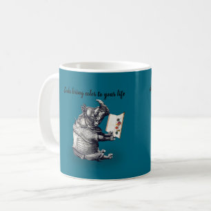Caneca De Café O rinoceronte leitor ama livros