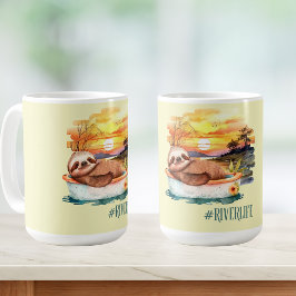 Caneca De Café O rio Life Sloth | Diversão de Verão