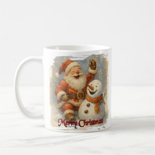 Caneca De Café O Riso de Papai Noel no Abraço do Inverno