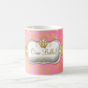 Caneca De Café O rosa divino dourado de 311 Ciao Bella